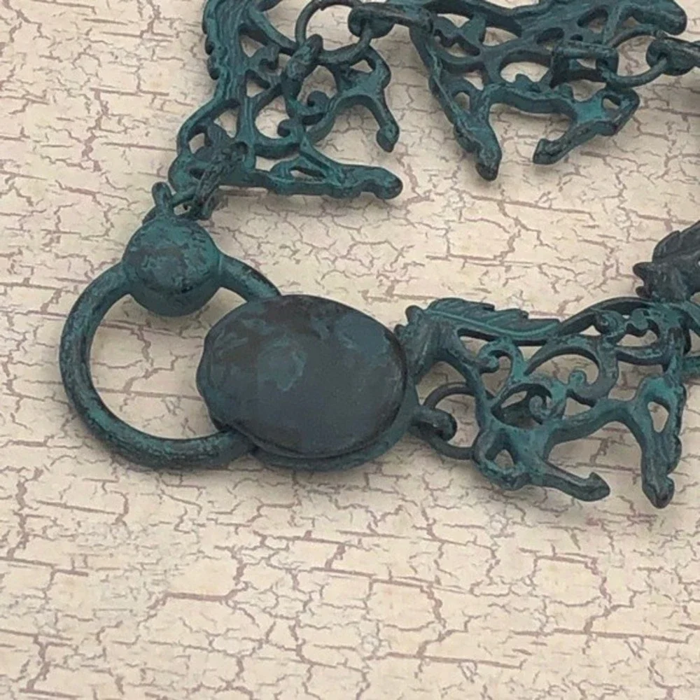 🌼 Horse Theme Green Patina Magnetic Clasp Bracelet